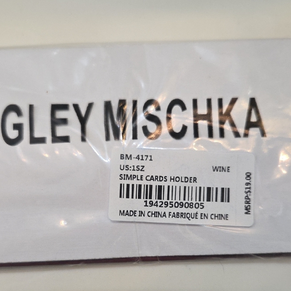 Badgley Mischka Burgundy Card Holder - Picture 3 of 4